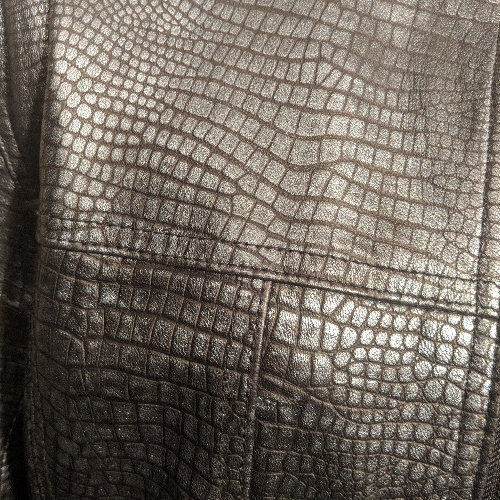 Chico's metallic leather jacket (L/2) - Picture 2 of 8